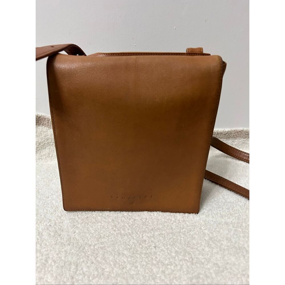 Vintage Lamarthe‎ crossbody leather camel bag